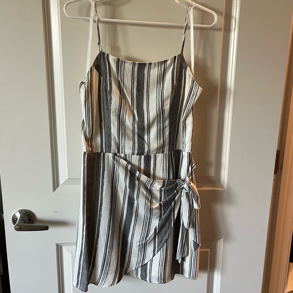 Gray and white striped romper dress from Fab rík - NEVER WORN